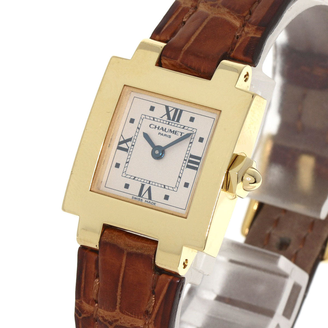 Chaumet Watches Quartz K18YG, leather gold Still de Chaumet Ivory dial Women Used Authentic