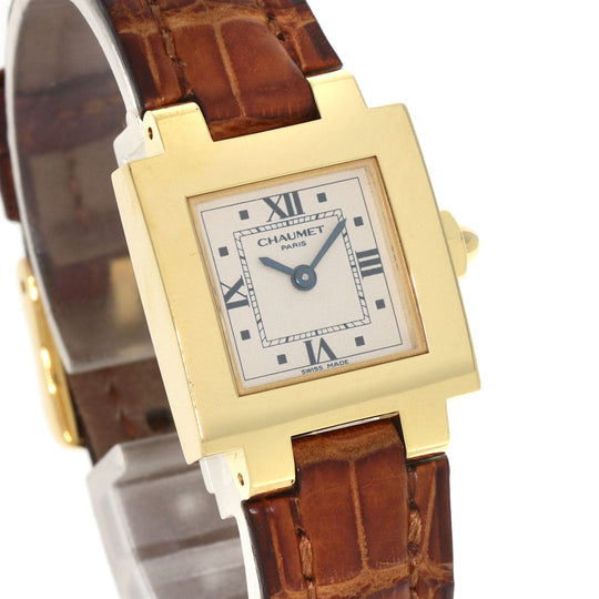 Chaumet Watches Quartz K18YG, leather gold Still de Chaumet Ivory dial Women Used Authentic