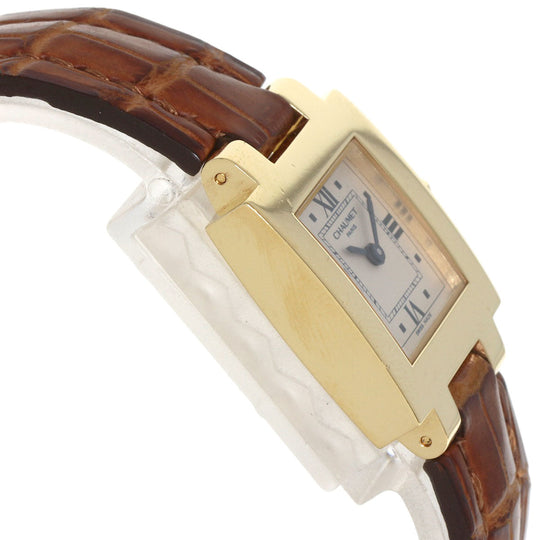 Chaumet Watches Quartz K18YG, leather gold Still de Chaumet Ivory dial Women Used Authentic