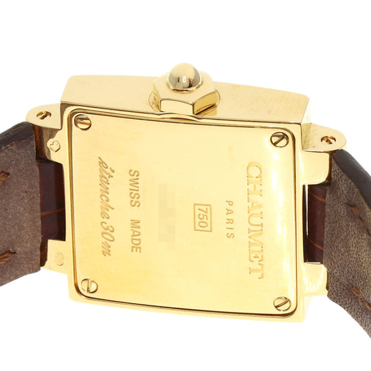 Chaumet Watches Quartz K18YG, leather gold Still de Chaumet Ivory dial Women Used Authentic