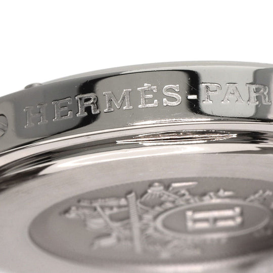HERMES Watches Quartz CL6.710 Stainless Steel , Stainless Steel Silver Clipper black dial mens Used Authentic
