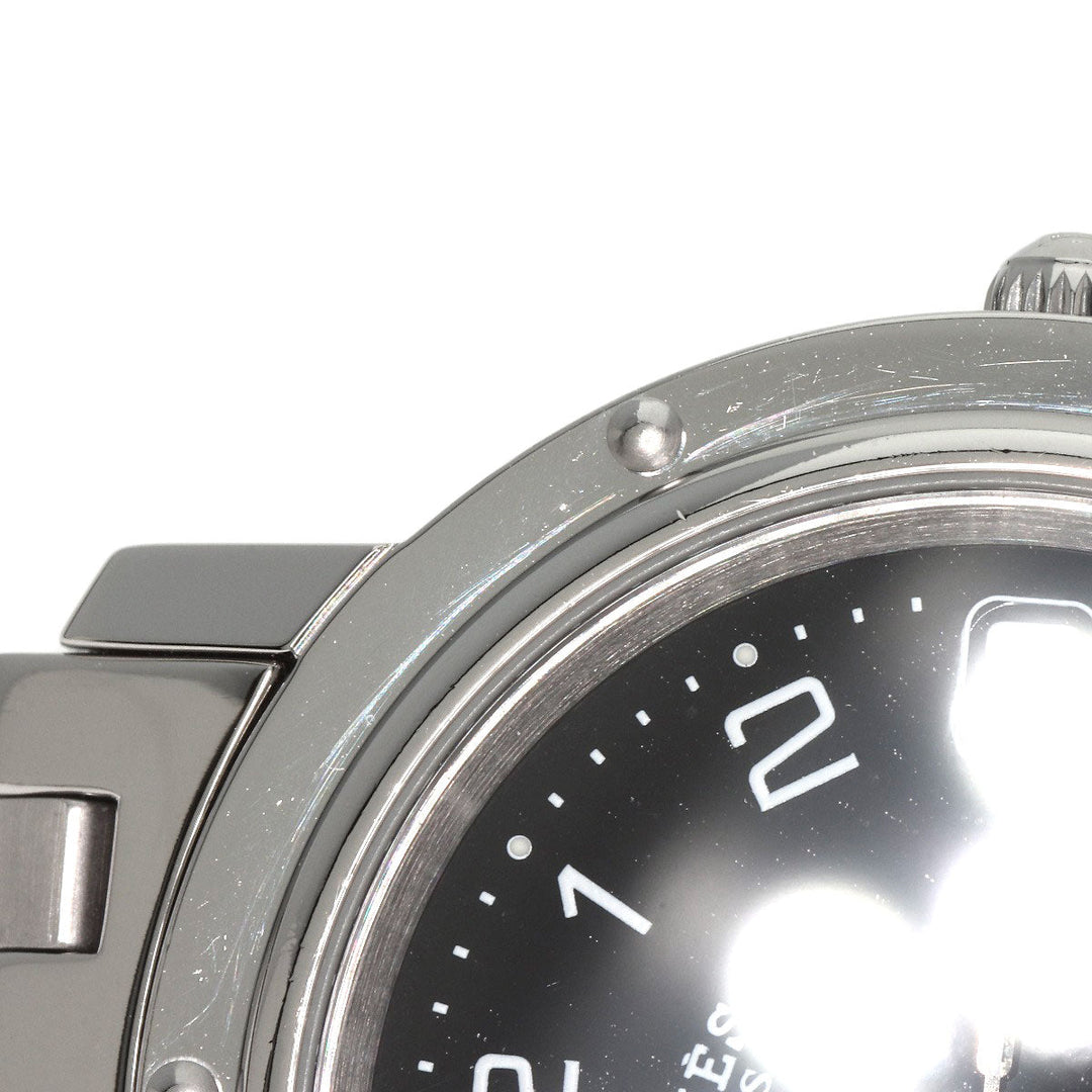 HERMES Watches Quartz CL6.710 Stainless Steel , Stainless Steel Silver Clipper black dial mens Used Authentic