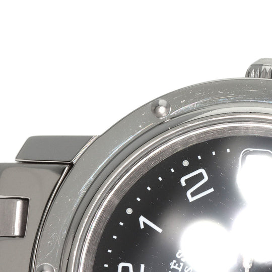 HERMES Watches Quartz CL6.710 Stainless Steel , Stainless Steel Silver Clipper black dial mens Used Authentic