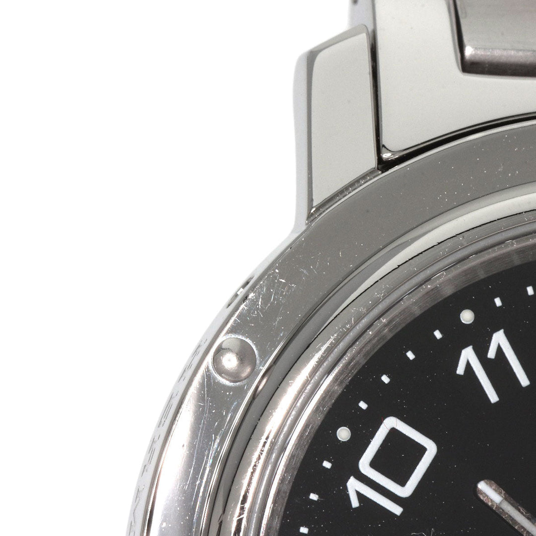 HERMES Watches Quartz CL6.710 Stainless Steel , Stainless Steel Silver Clipper black dial mens Used Authentic