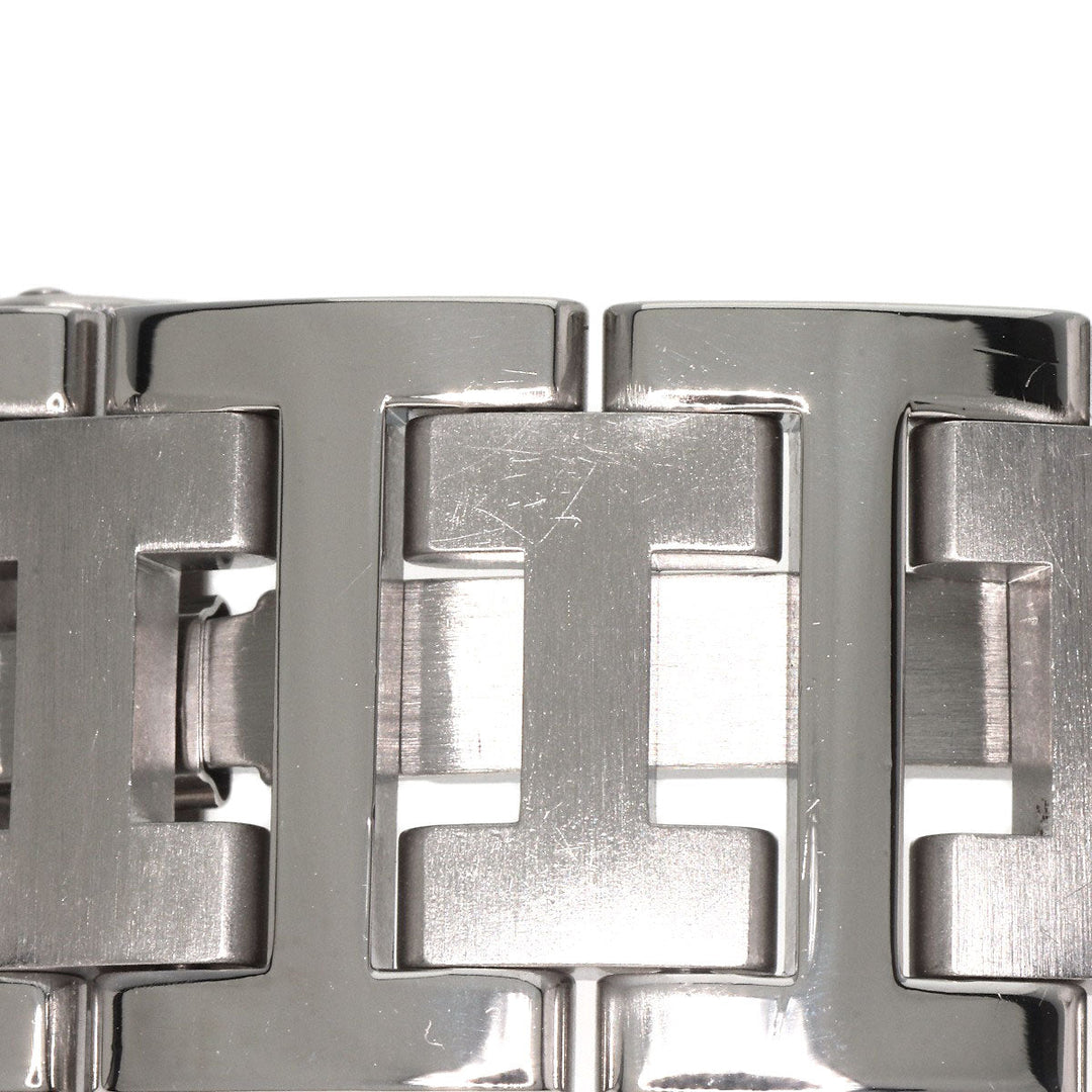 HERMES Watches Quartz CL6.710 Stainless Steel , Stainless Steel Silver Clipper black dial mens Used Authentic