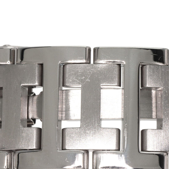 HERMES Watches Quartz CL6.710 Stainless Steel , Stainless Steel Silver Clipper black dial mens Used Authentic