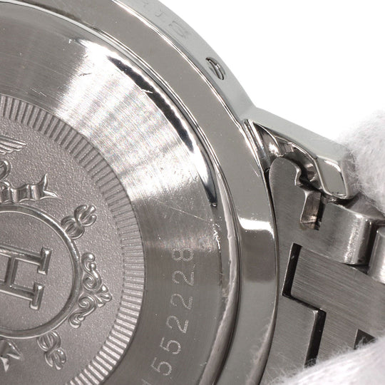 HERMES Watches Quartz CL6.710 Stainless Steel , Stainless Steel Silver Clipper black dial mens Used Authentic