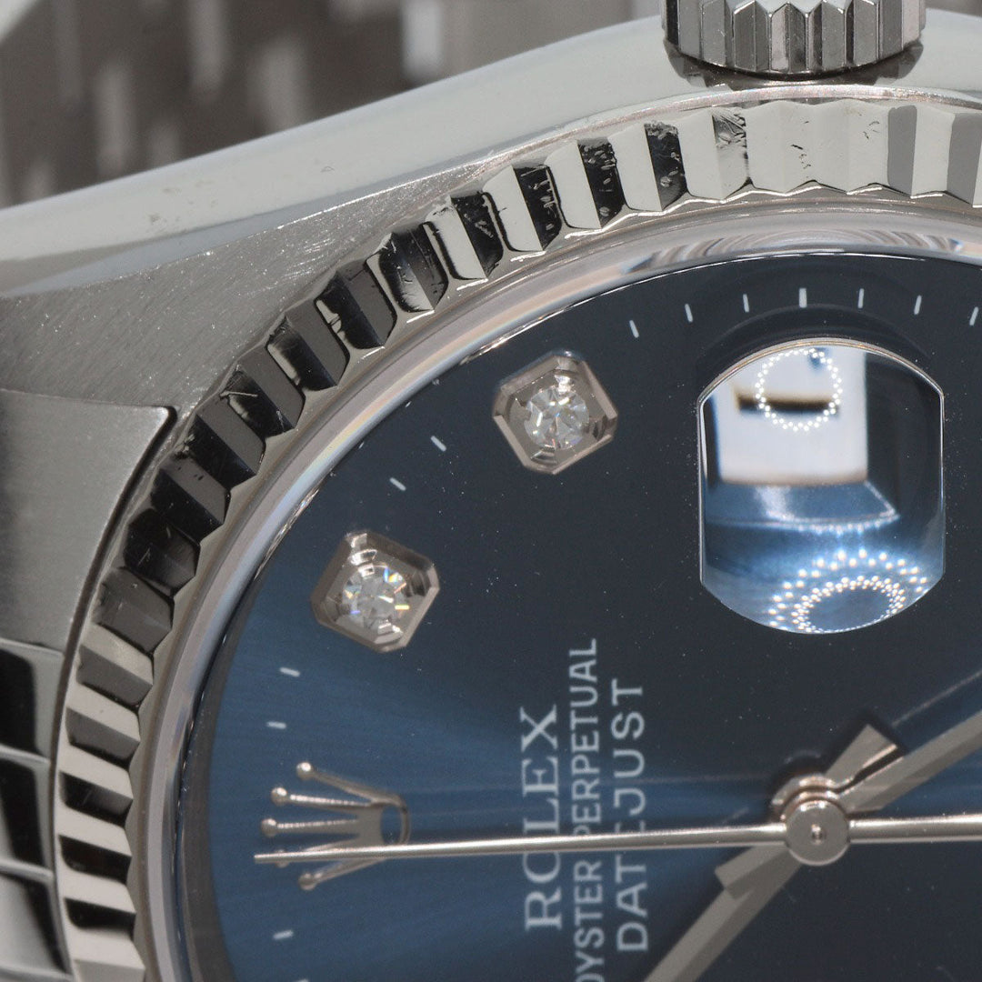 ROLEX Watches Mechanical Automatic 16234G Stainless Steel Silver Datejust 10P Diamond blue dial
