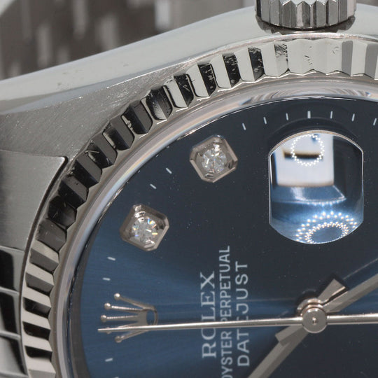 ROLEX Watches Mechanical Automatic 16234G Stainless Steel Silver Datejust 10P Diamond blue dial