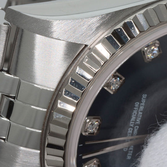 ROLEX Watches Mechanical Automatic 16234G Stainless Steel Silver Datejust 10P Diamond blue dial
