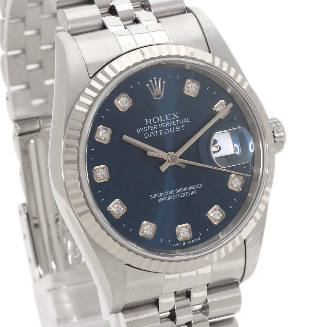 ROLEX Watches Mechanical Automatic 16234G Stainless Steel Silver Datejust 10P Diamond blue dial