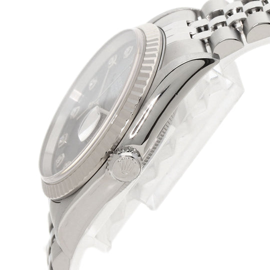 ROLEX Watches Mechanical Automatic 16234G Stainless Steel Silver Datejust 10P Diamond blue dial