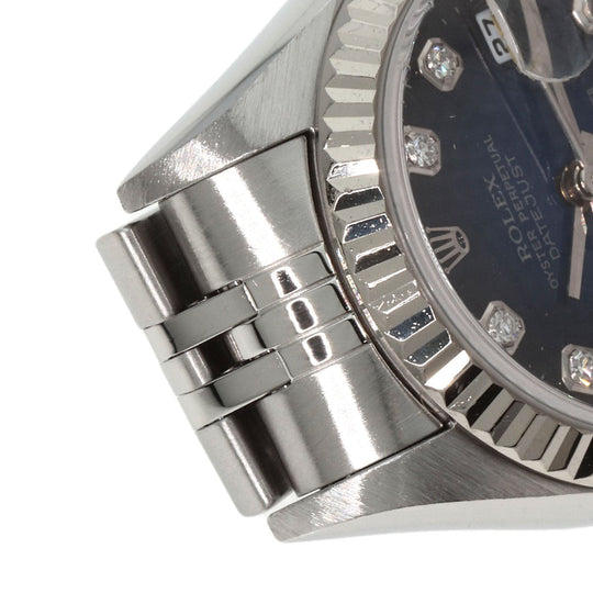 ROLEX Watches Mechanical Automatic 79174G Stainless Steel , Stainless Steel , K18WG Silver Datejust 10P Diamond Blue gradation dial Women Used Authentic