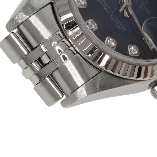 ROLEX Watches Mechanical Automatic 79174G Stainless Steel , Stainless Steel , K18WG Silver Datejust 10P Diamond Blue gradation dial Women Used Authentic