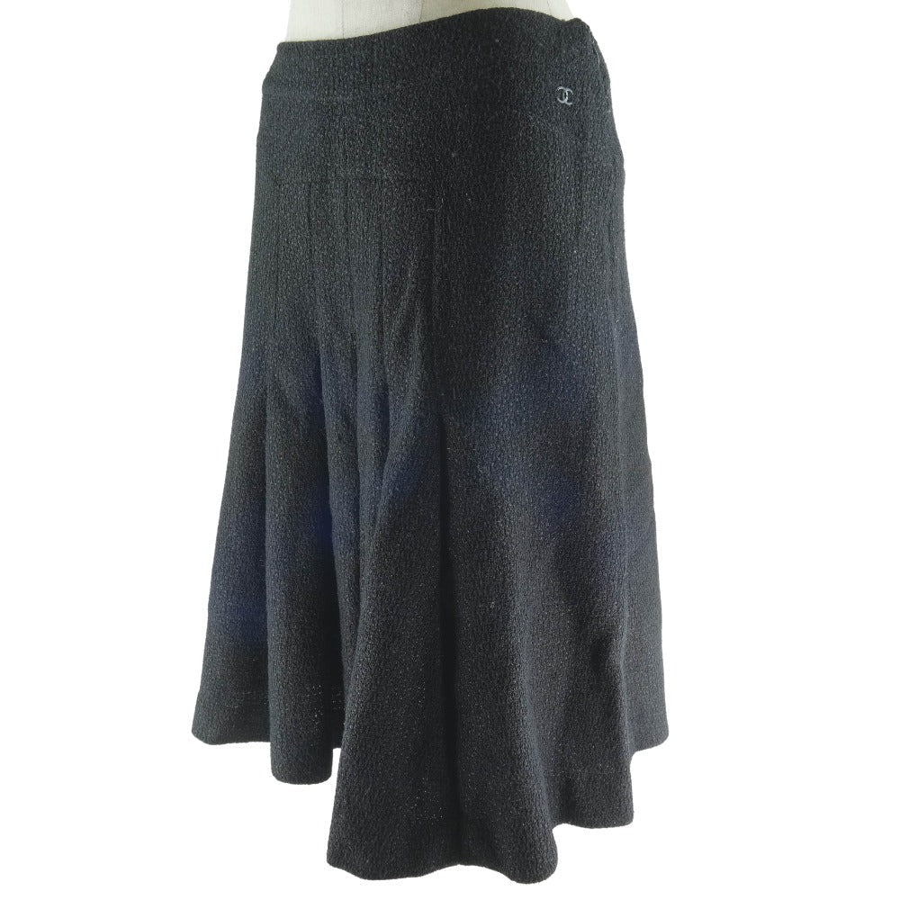 CHANEL skirt P18107V10311 Wool, Nylon gray Flare Women 38 Used Authentic