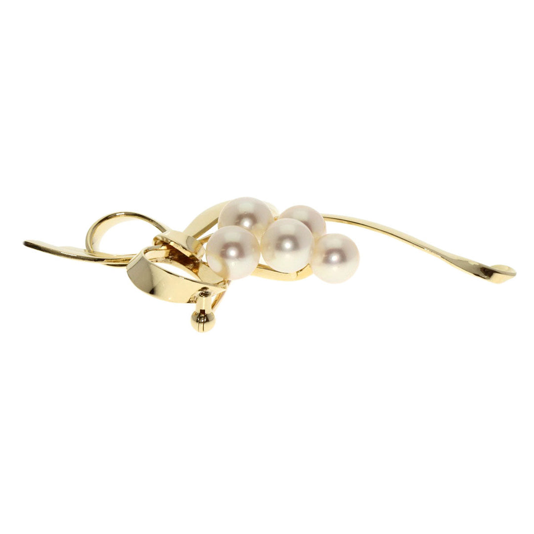 MIKIMOTO Brooch K14YG gold Pearl Women Used Authentic
