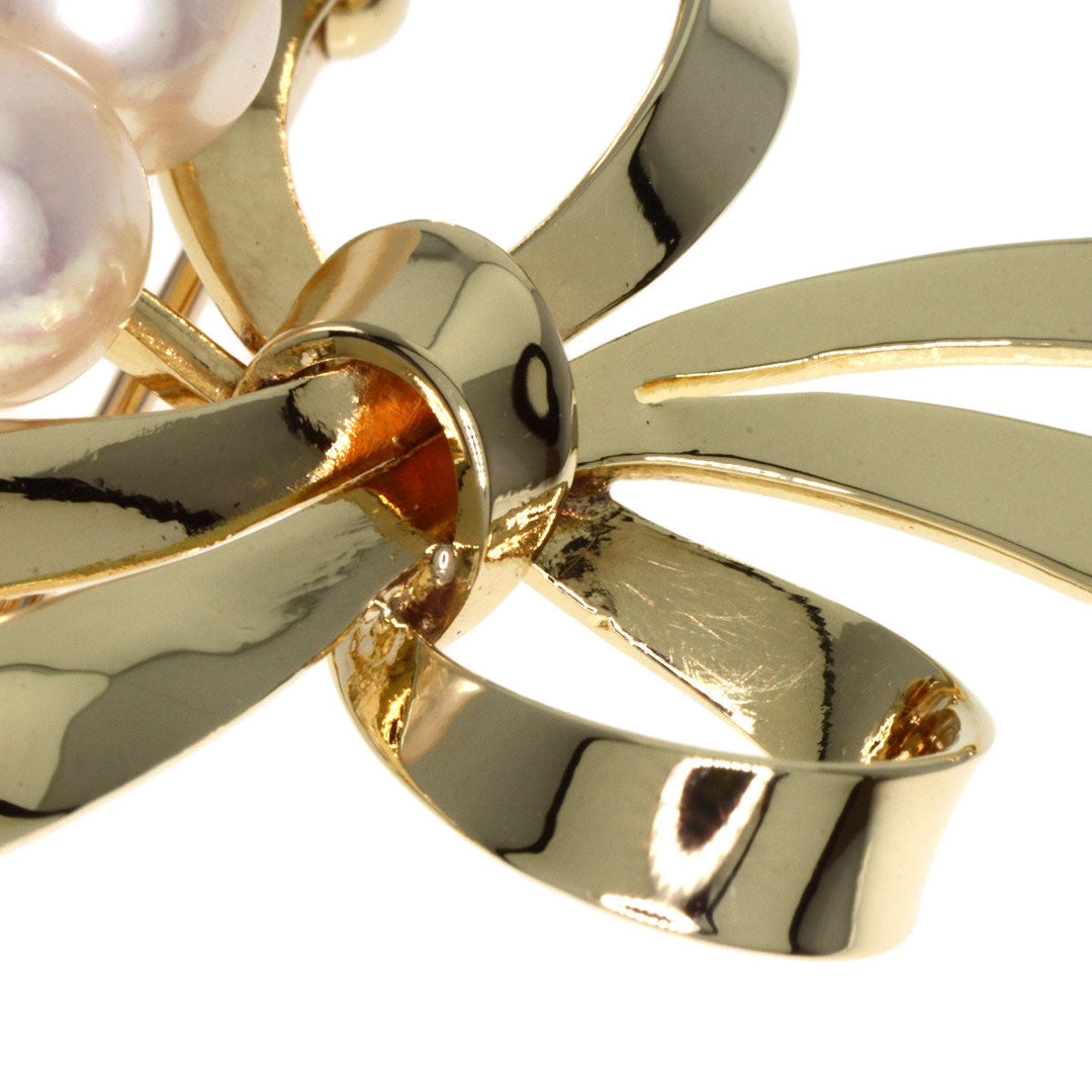MIKIMOTO Brooch K14YG gold Pearl Women Used Authentic