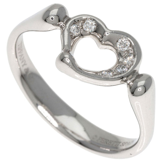 TIFFANY&Co. Ring PT950 Silver Open heart diamond