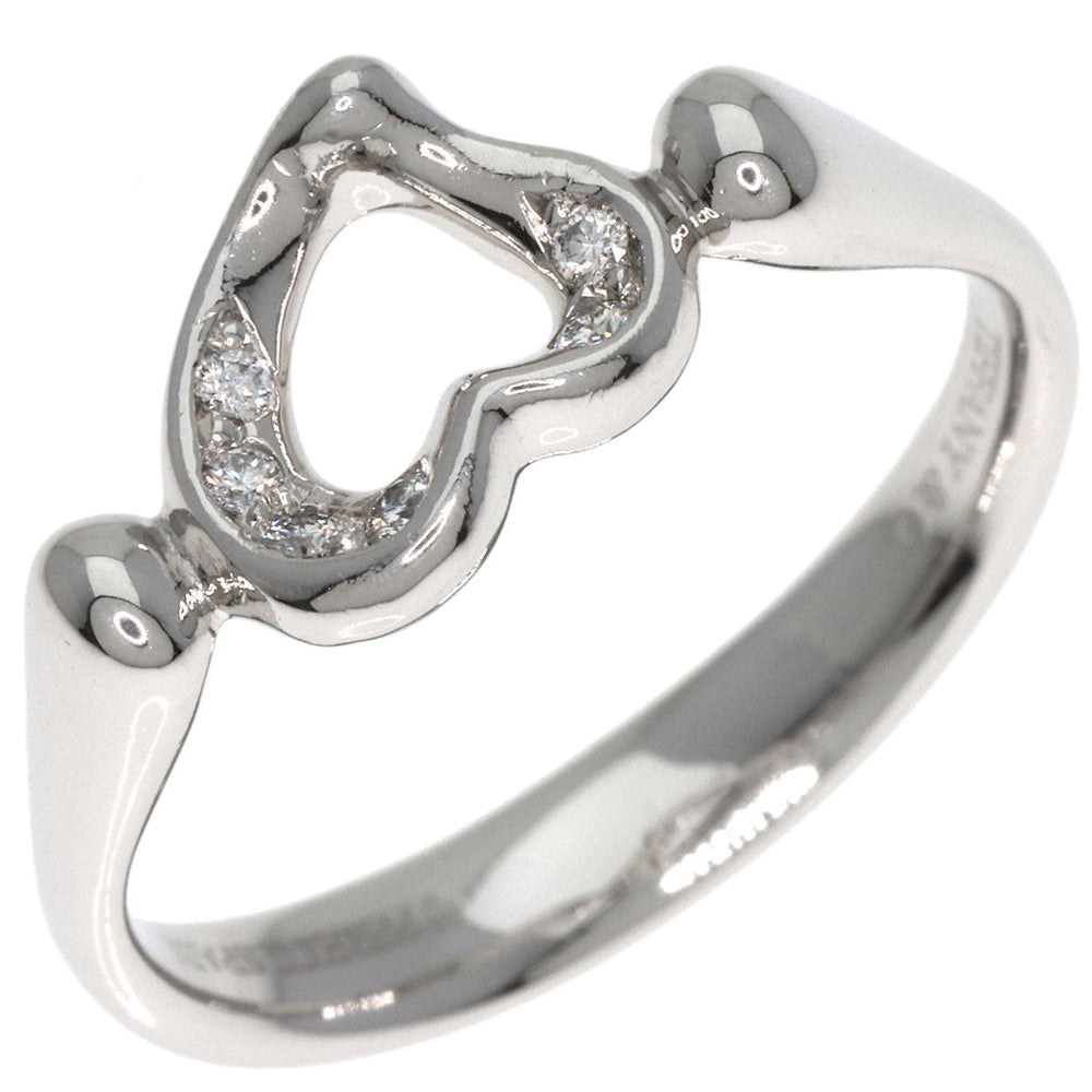 TIFFANY&Co. Ring PT950 Silver Open heart diamond