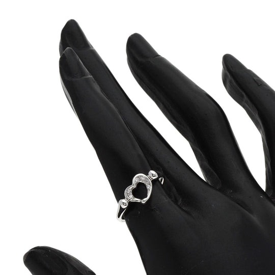 TIFFANY&Co. Ring PT950 Silver Open heart diamond