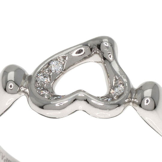 TIFFANY&Co. Ring PT950 Silver Open heart diamond