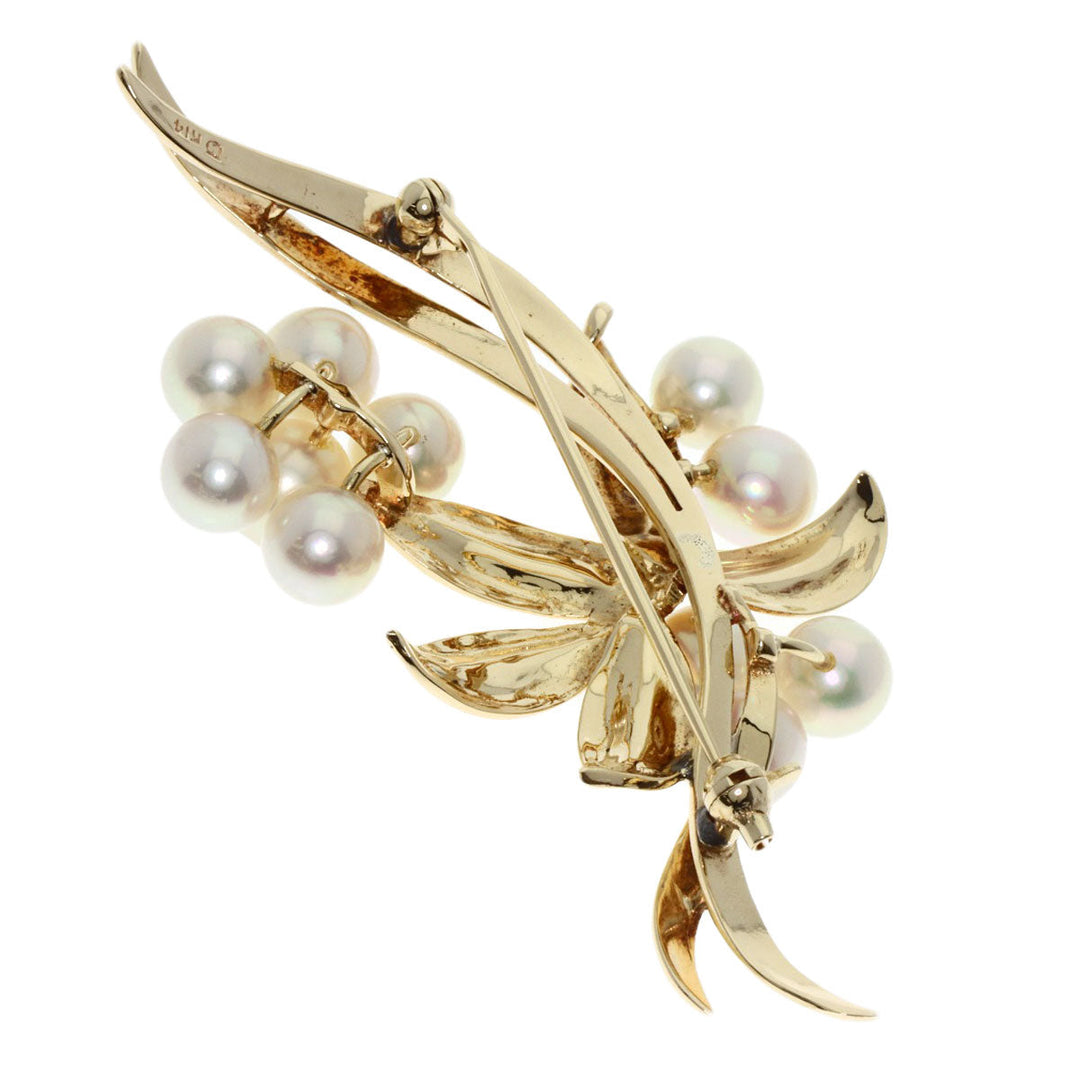 MIKIMOTO Brooch K14YG gold Akoya pearl Pearl