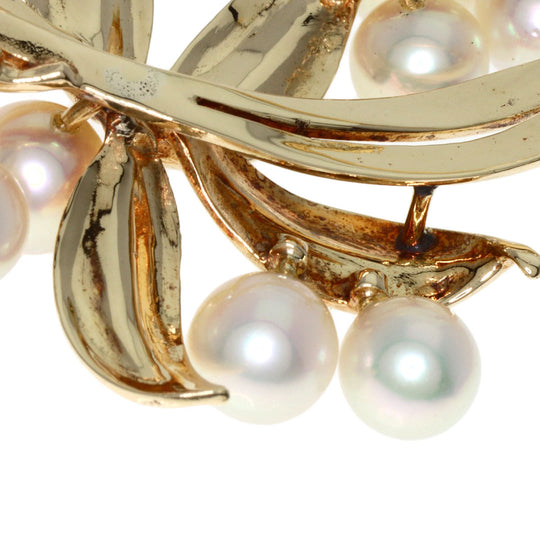 MIKIMOTO Brooch K14YG gold Akoya pearl Pearl