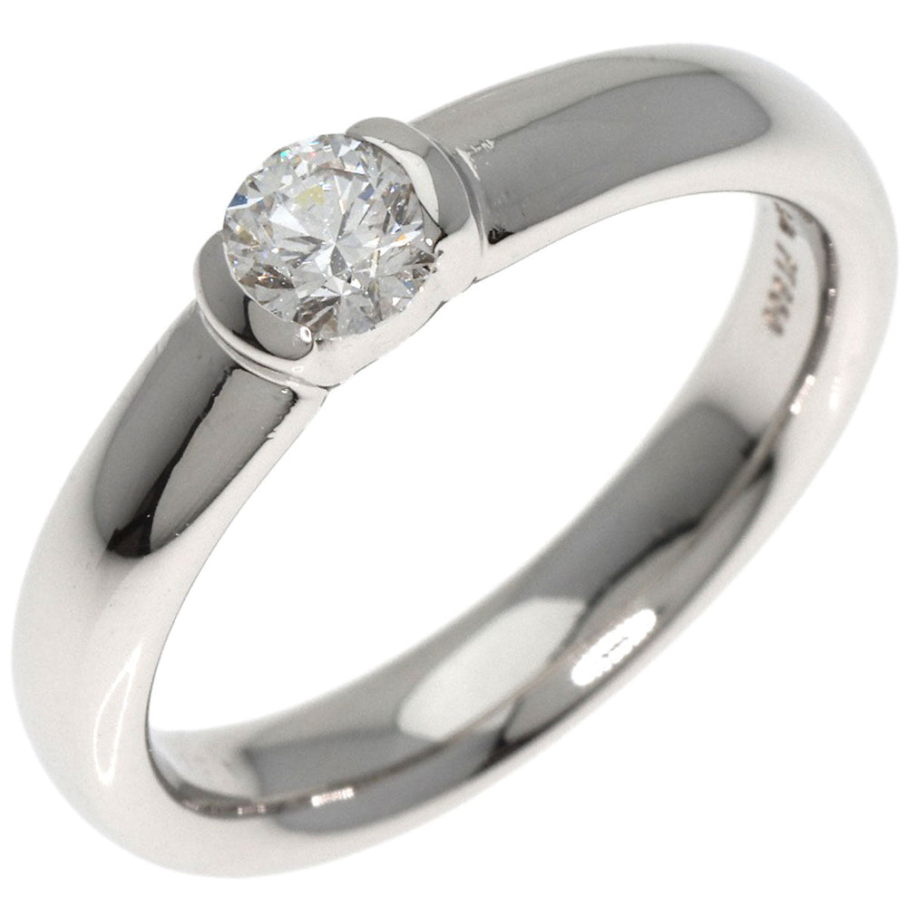 TIFFANY&Co. Ring PT950 Silver Dots Solitaire Diamond Women Used Authentic