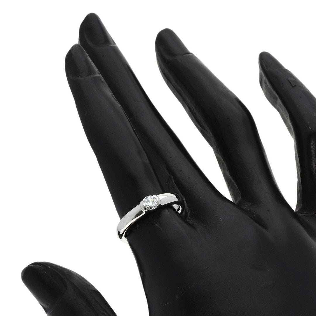 TIFFANY&Co. Ring PT950 Silver Dots Solitaire Diamond Women Used Authentic