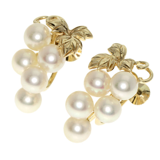 MIKIMOTO Earring K14YG gold Akoya Pearl Grape Motif