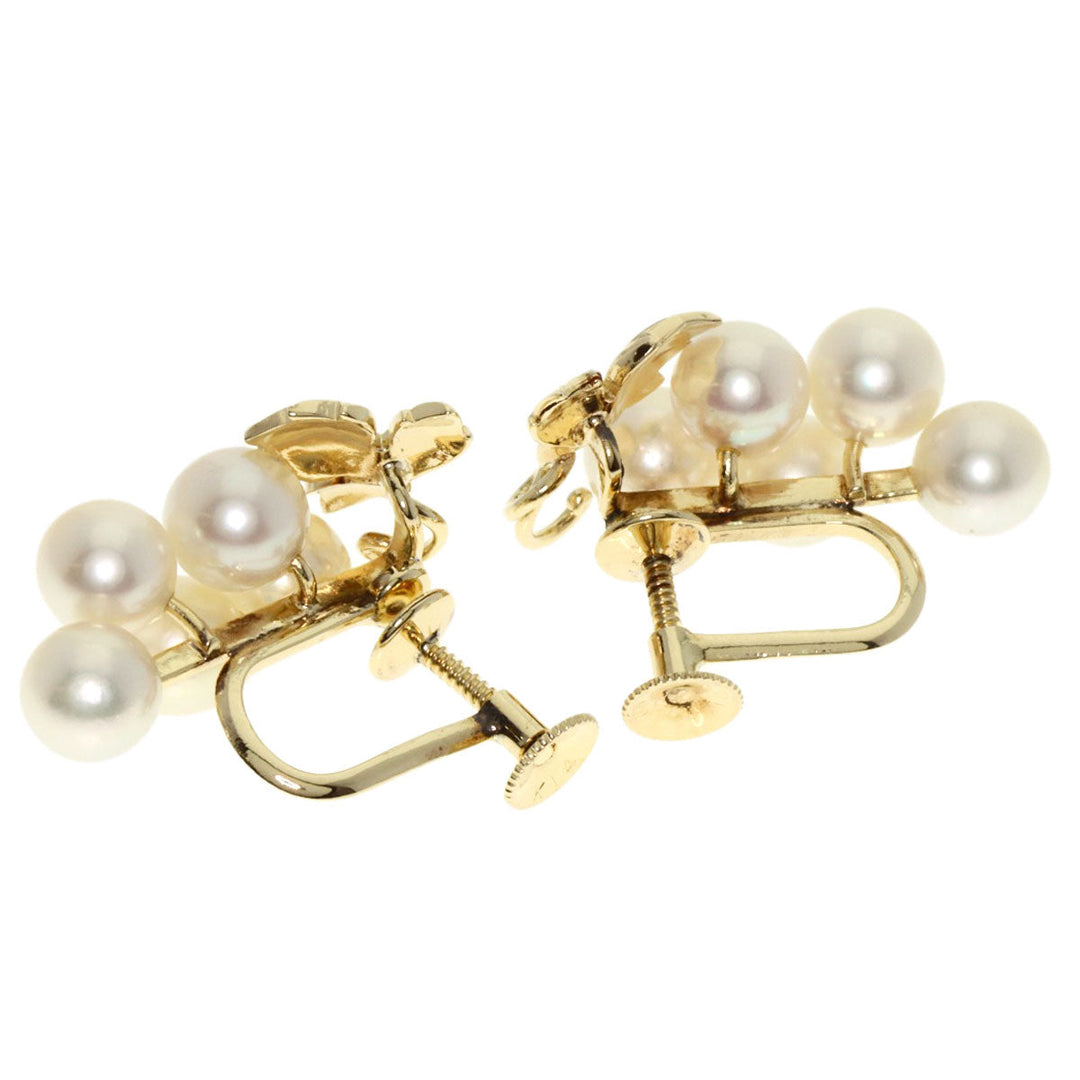 MIKIMOTO Earring K14YG gold Akoya Pearl Grape Motif