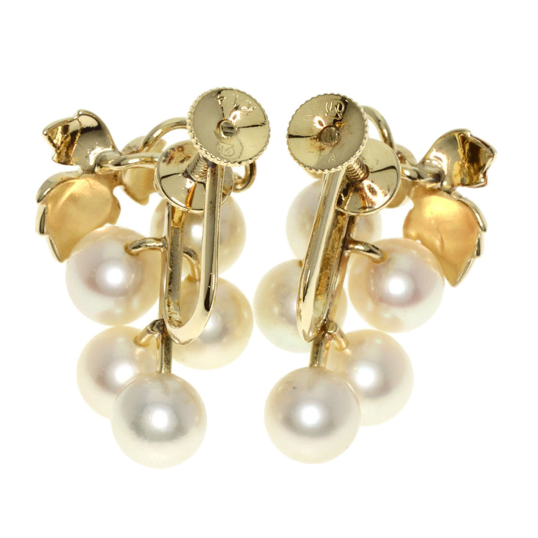 MIKIMOTO Earring K14YG gold Akoya Pearl Grape Motif