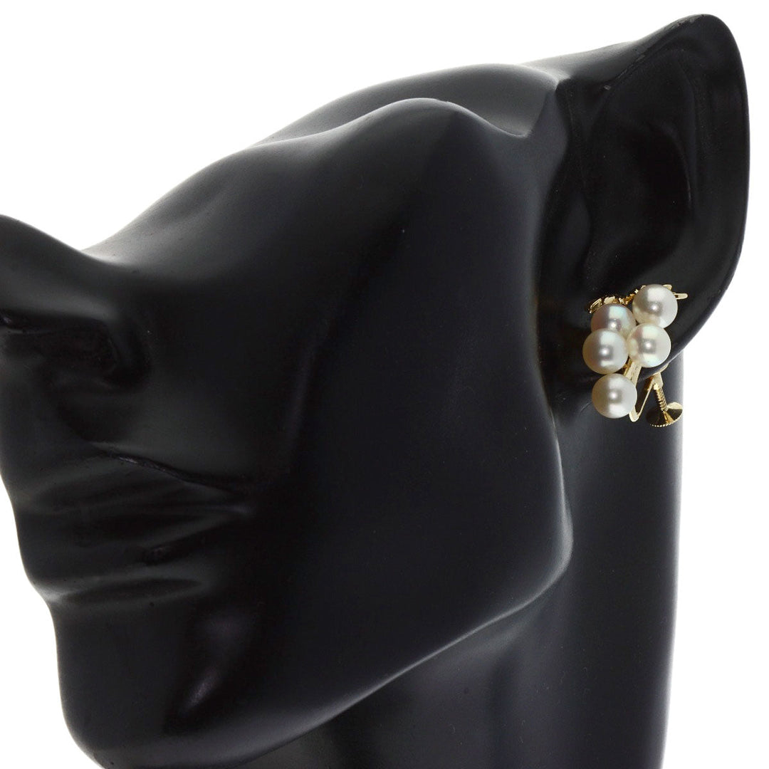 MIKIMOTO Earring K14YG gold Akoya Pearl Grape Motif