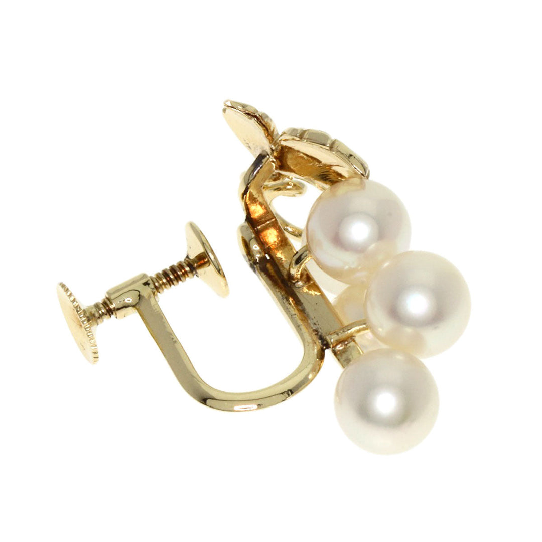 MIKIMOTO Earring K14YG gold Akoya Pearl Grape Motif