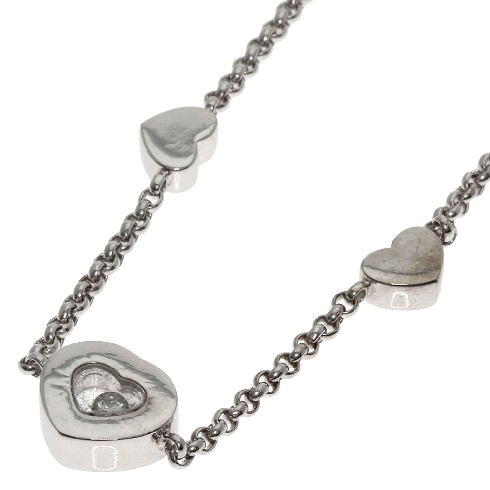Chopard bracelet K18WG Silver Happy diamond heart motif Women Used Authentic