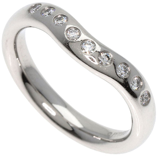 TIFFANY&Co. Ring PT950 Silver Curved band ring diamond