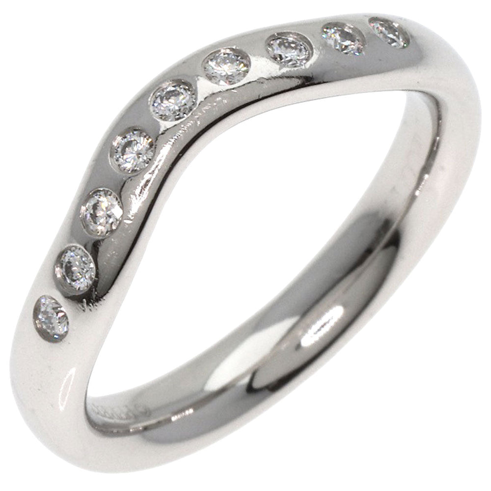 TIFFANY&Co. Ring PT950 Silver Curved band ring diamond