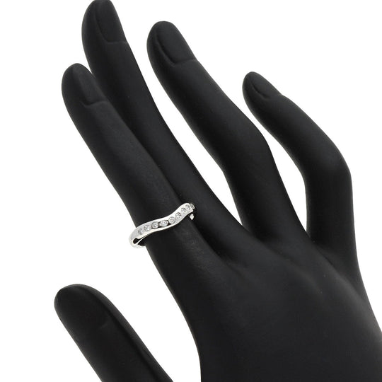 TIFFANY&Co. Ring PT950 Silver Curved band ring diamond