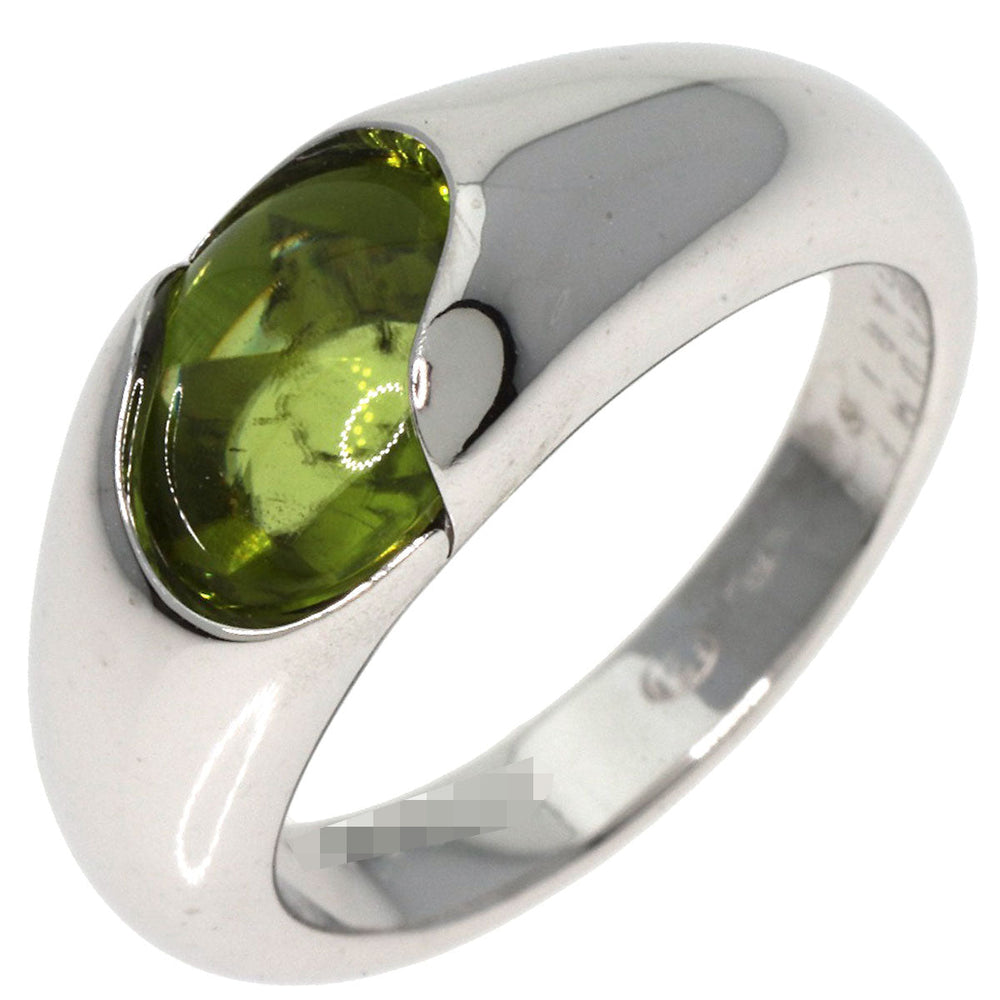 Chaumet Ring K18WG Silver Varg Peridot Women Used Authentic
