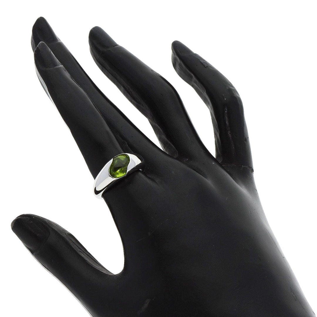 Chaumet Ring K18WG Silver Varg Peridot Women Used Authentic