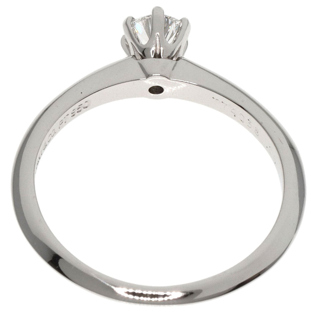 TIFFANY&Co. Ring PT950 Silver Solitaire diamond Women Used Authentic