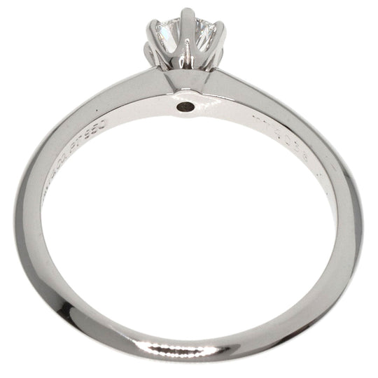TIFFANY&Co. Ring PT950 Silver Solitaire diamond Women Used Authentic