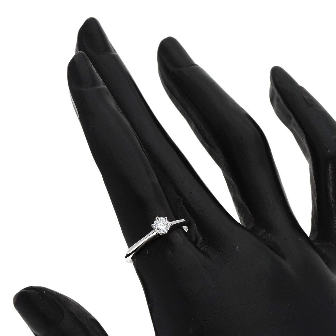 TIFFANY&Co. Ring PT950 Silver Solitaire diamond Women Used Authentic