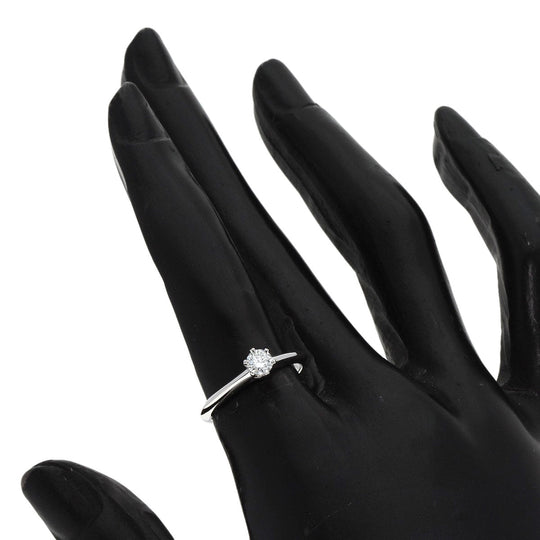 TIFFANY&Co. Ring PT950 Silver Solitaire diamond Women Used Authentic
