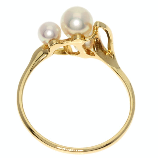 MIKIMOTO Ring 18K Yellow Gold gold Pearl Leaf Women Used Authentic