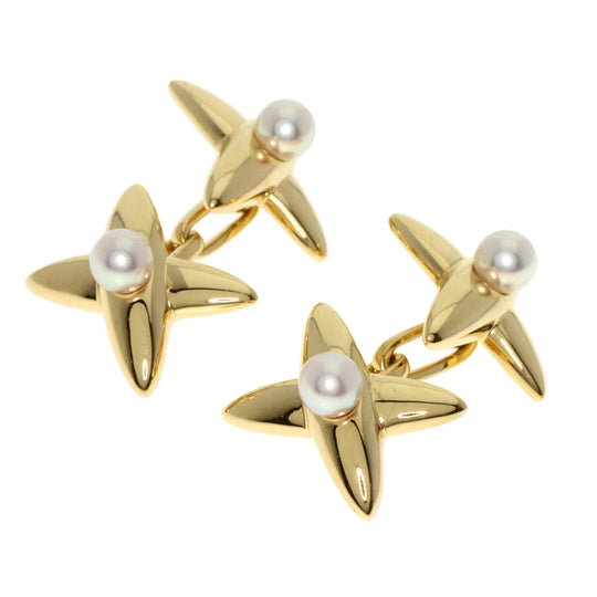 MIKIMOTO cuffs 18K Yellow Gold gold Akoya pearl Pearl mens Used Authentic