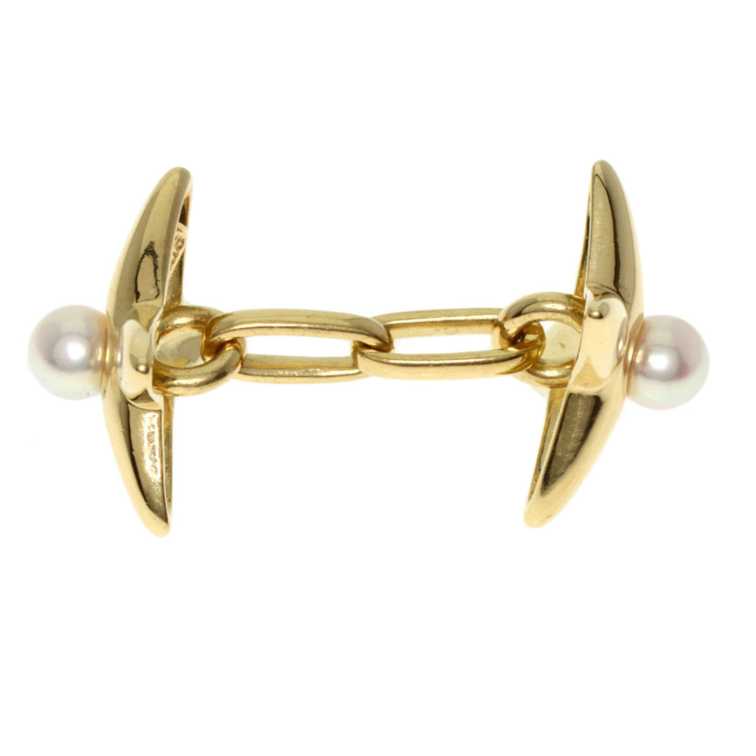 MIKIMOTO cuffs 18K Yellow Gold gold Akoya pearl Pearl mens Used Authentic