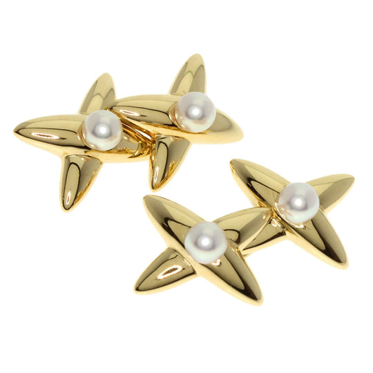 MIKIMOTO cuffs 18K Yellow Gold gold Akoya pearl Pearl mens Used Authentic