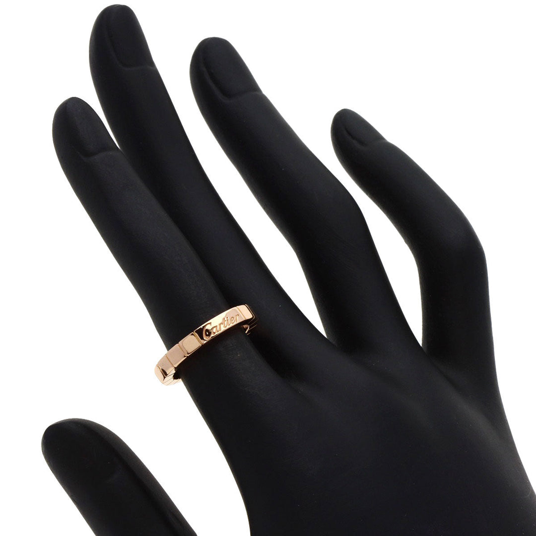 CARTIER Ring 18K Pink Gold gold Laniere # 48 Women Used Authentic