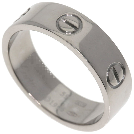 CARTIER Ring K18WG Silver Love Ring #59 Women Used Authentic
